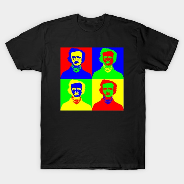 Edgar Allan Poe Popart T-Shirt by spiralrewind